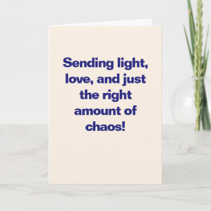 Grappige Hanukkah Liefdeslichten Chaos Blauw Aange Feestdagen Kaart