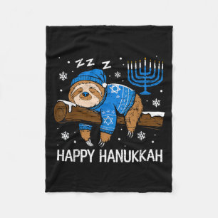 Grappige Hanukkah Luiaard Slapende Chanukah Joodse Fleece Deken