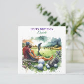 Grappige Happy Birthday Golfbal liefhebbers Kaart (Staand voorkant)