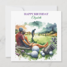 Grappige Happy Birthday Golfbal liefhebbers