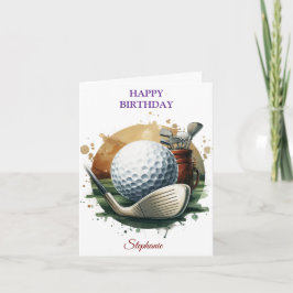 Grappige Happy Birthday Golfbal liefhebbers Kaart