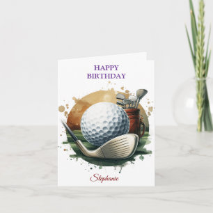 Grappige Happy Birthday Golfbal liefhebbers Kaart