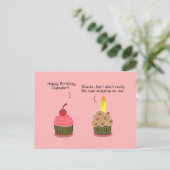 Grappige Happy Birthday Kaart: Cupcake Candle Woes Briefkaart (Staand voorkant)