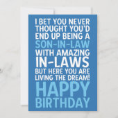 Grappige Happy Birthday Kaart voor schoonzoon (Voorkant)