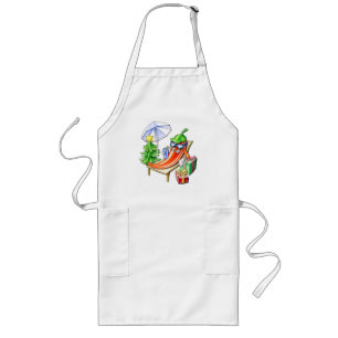 Grappige Happy Christmas Spicy Chili Ontworpen Lang Schort