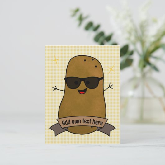 Grappige Happy Cool Aardappel Gepersonaliseerd Briefkaart (Staand voorkant)