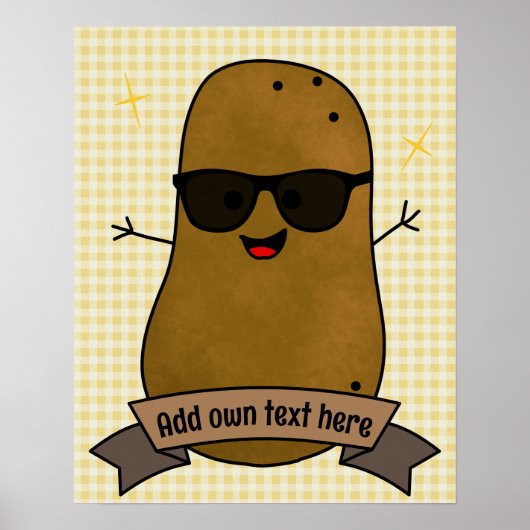 Grappige Happy Cool Aardappel Gepersonaliseerd Poster (Voorkant)