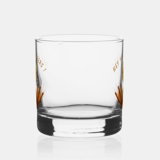 Grappige Happy Duck Cheers Aangepaste tekst Whisky Glas (Links)