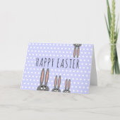 Grappige Happy Easter Bunnies Kinder begroetingsna Kaart (Voorkant)