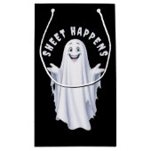 Grappige Happy Ghost Gift Bag Klein Cadeauzakje (Achterkant)