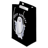 Grappige Happy Ghost Gift Bag Klein Cadeauzakje (Voorkant Gekanteld)