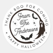 Grappige Happy Halloween Ghost Dank Boo Party Favo Ronde Sticker (Voorkant)