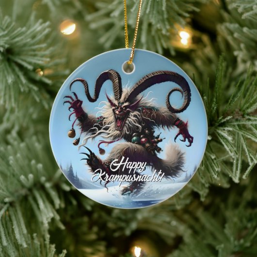 Grappige Happy Krampusnacht Keramisch Ornament (Boom)