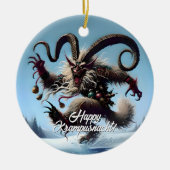 Grappige Happy Krampusnacht Keramisch Ornament (Voorkant)