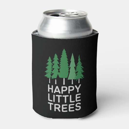 Grappige Happy Little Trees Cadeaus Camping Blikjeskoeler (Blikje Voorkant)