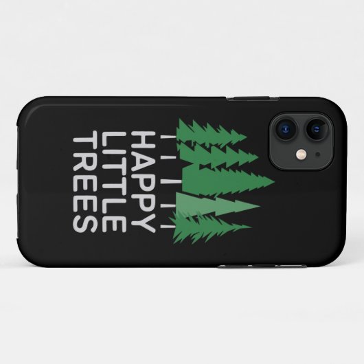 Grappige Happy Little Trees Cadeaus Camping Case-Mate iPhone Case (Achterkant (horizontaal))