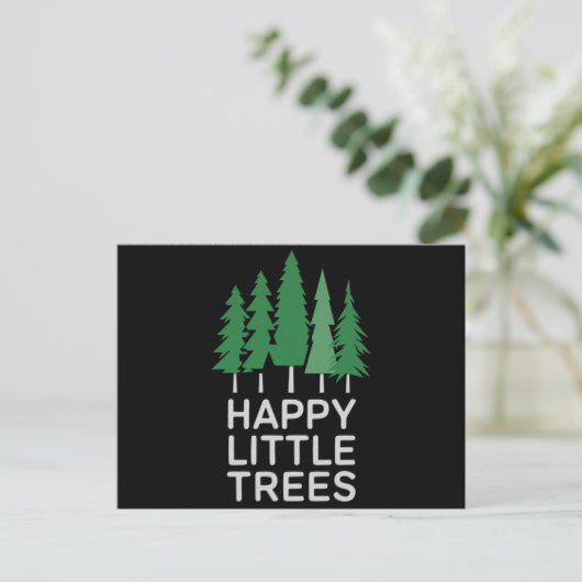 Grappige Happy Little Trees Cadeaus Camping Feestdagenkaart (Staand voorkant)