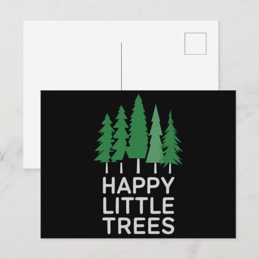 Grappige Happy Little Trees Cadeaus Camping Feestdagenkaart (Voorkant / Achterkant)