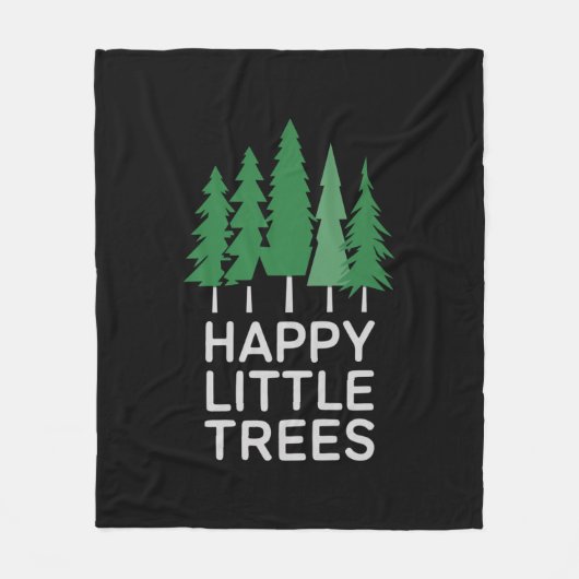 Grappige Happy Little Trees Cadeaus Camping Fleece Deken (Voorkant)