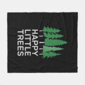 Grappige Happy Little Trees Cadeaus Camping Fleece Deken (Voorkant (Horizontaal))