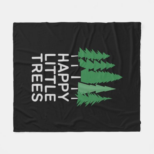 Grappige Happy Little Trees Cadeaus Camping Fleece Deken (Voorkant (Horizontaal))