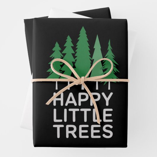 Grappige Happy Little Trees Cadeaus Camping Inpakpapier Vel (In situ)