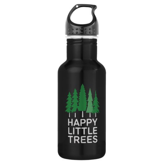 Grappige Happy Little Trees Cadeaus Camping Waterfles (Voorkant)