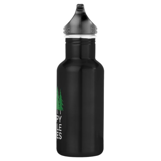 Grappige Happy Little Trees Cadeaus Camping Waterfles (Rechts)