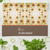 Grappige Happy Sunflower Custom Alexa Quote Theedoek (Gevouwen)