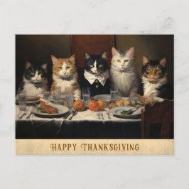 Grappige Happy Thanksgiving Katten Briefkaart