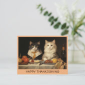 Grappige Happy Thanksgiving Katten Briefkaart (Staand voorkant)