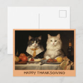 Grappige Happy Thanksgiving Katten Briefkaart (Voorkant / Achterkant)