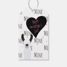 Grappige Happy Valentijnsdag "Mine Pattern" Llama