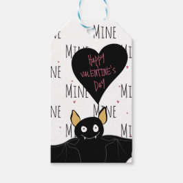 Grappige Happy Valentijnsdag "Mine Pattern" vleerm Cadeaulabel