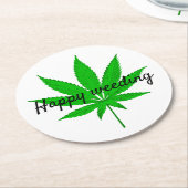 Grappige Happy Wedding woordspeling Ronde Kartonnen Onderzetter (Gebogen)