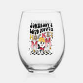 Grappige harde mond hockey Moeder woord kunst Wijnglas Zonder Voet (Achterkant)