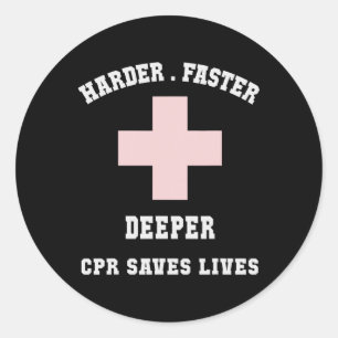 Grappige Harder Sneller Redders Humor Reanimatie S Ronde Sticker