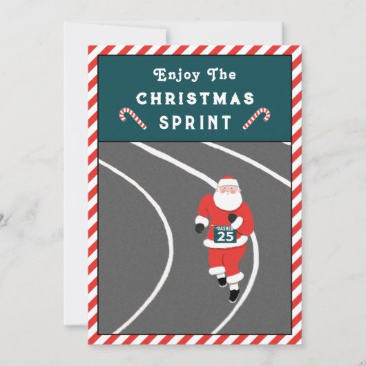 Grappige hardloop Kerstkaarten (Voorkant)