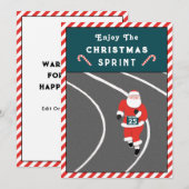 Grappige hardloop Kerstkaarten (Voorkant / Achterkant)