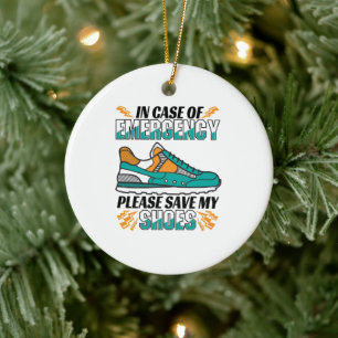 Grappige hardloopcitaat - Sla mijn schoenen op Keramisch Ornament