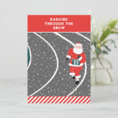 Grappige hardloopkerstkaarten voor renners feestdagenkaart (Staand voorkant)