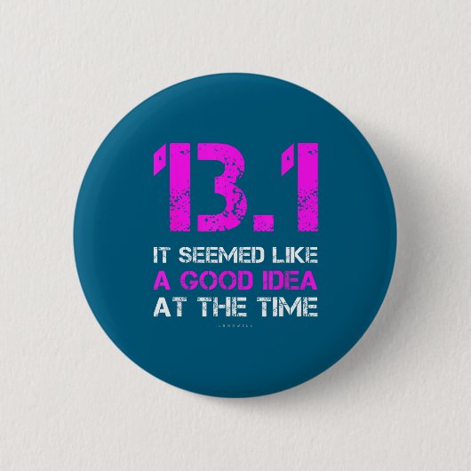 Grappige hardloopshirts. 13.1 Grappige halve marat Ronde Button 5,7 Cm (Voorkant)