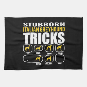 Grappige hardnekkige Italiaanse greyhound trucs Theedoek