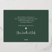 Grappige Harige Kerstman Hond Huisdier Moderne Poo Folie Feestdagenkaart (Achterkant)