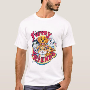 Grappige harige vrienden: levendige huisdier metge t-shirt