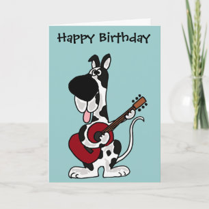 Grappige Harlekijn Great dane die Gitaar spelen Kaart