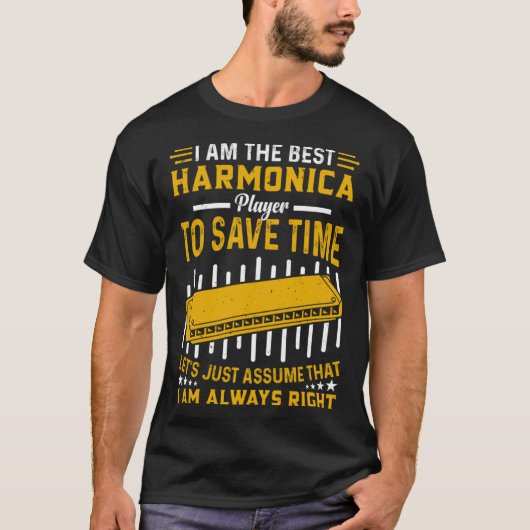 Grappige harmonica speler Ik ben de beste harmonic T-shirt (Voorkant)