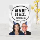 Grappige Harris Walz verjaardag - We zullen niet t Kaart (Gele Bloem)