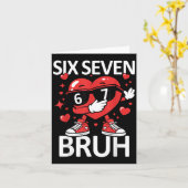 Grappige Hart Dab 67 Valentijn Bruh Zes Zeven Meme Kaart (Gele Bloem)