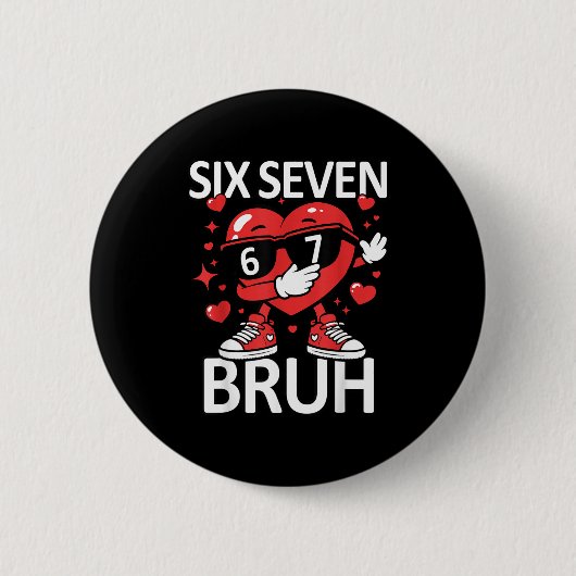Grappige Hart Dab 67 Valentijn Bruh Zes Zeven Meme Ronde Button 5,7 Cm (Voorkant)